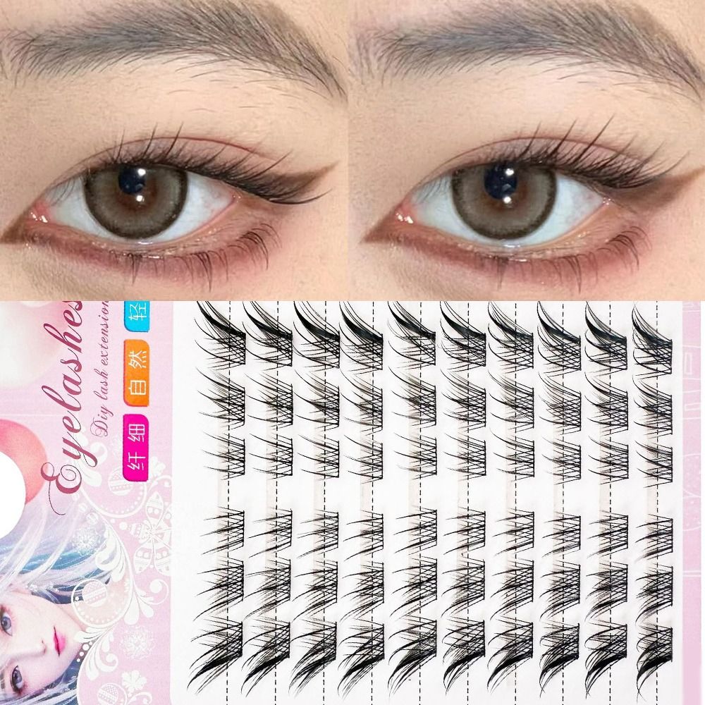 Eyelash Extension Cat Eye Wispy - 3D Cat Eye Clusters Lashes Natural