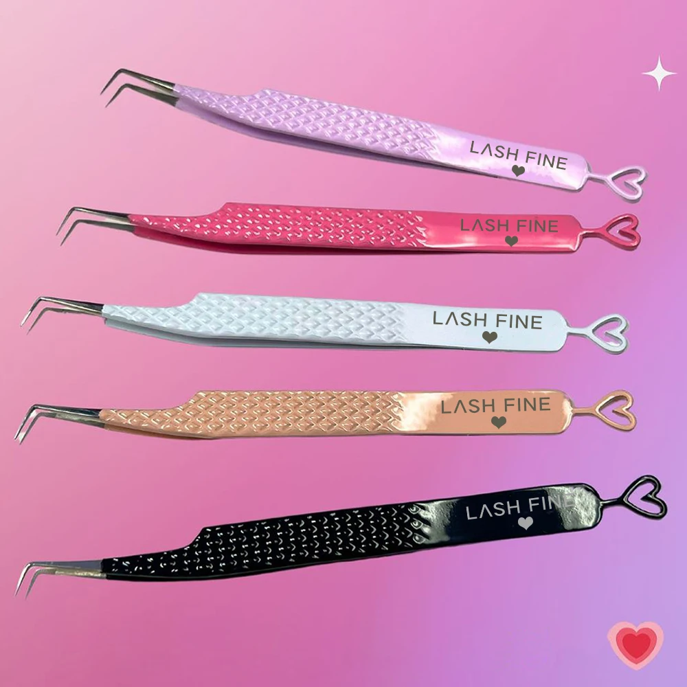 Eyelash Extension Volume Lashes - Heart-Shaped Eyelash Extensions Tweezers Stainless Steel