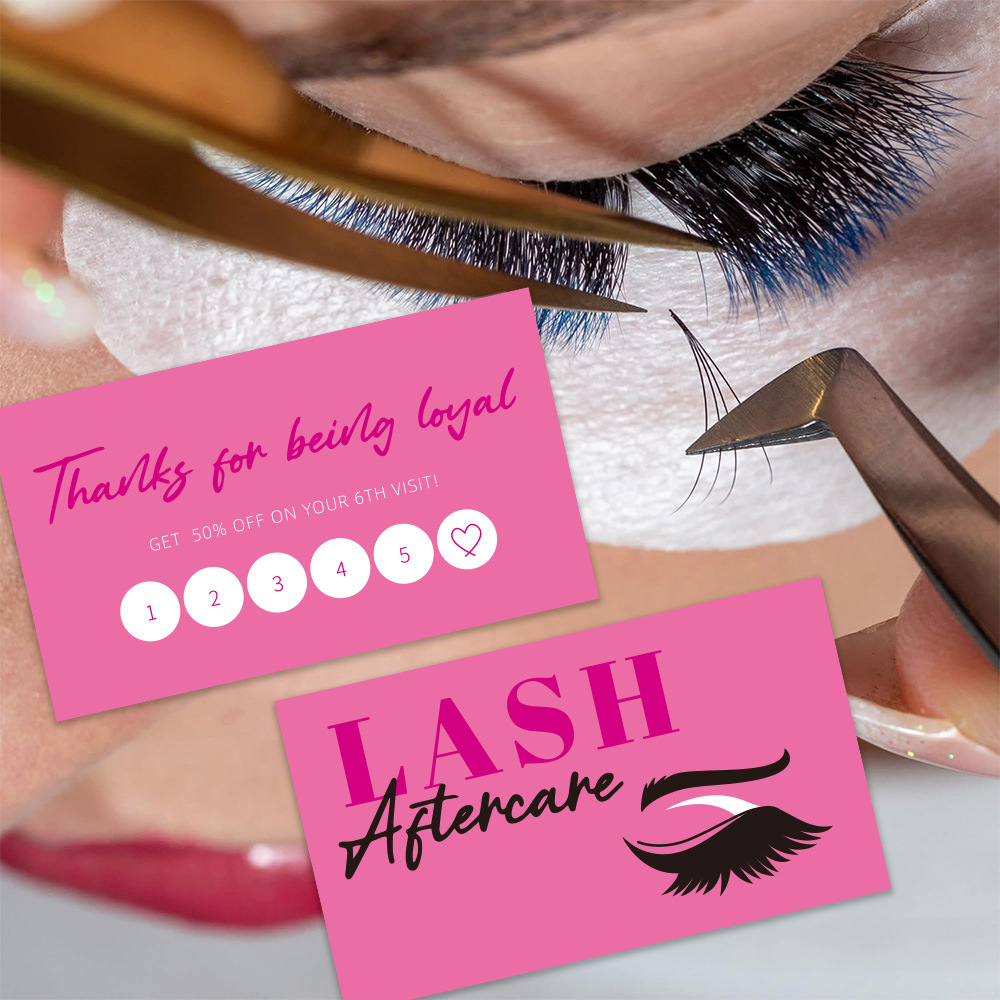 Eyelash Extension Menu - 50pcs Shining Eyelash Business Card Lash