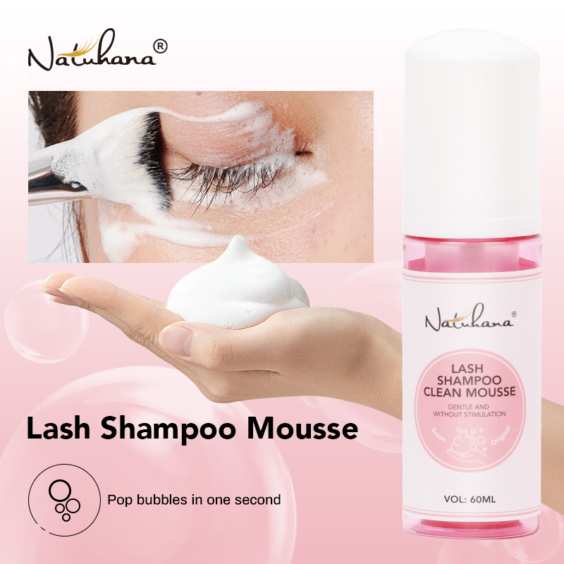 Eyelash Extension No 9 - NATUAHANA 60ml Lash Shampoo Foaming Cleanser