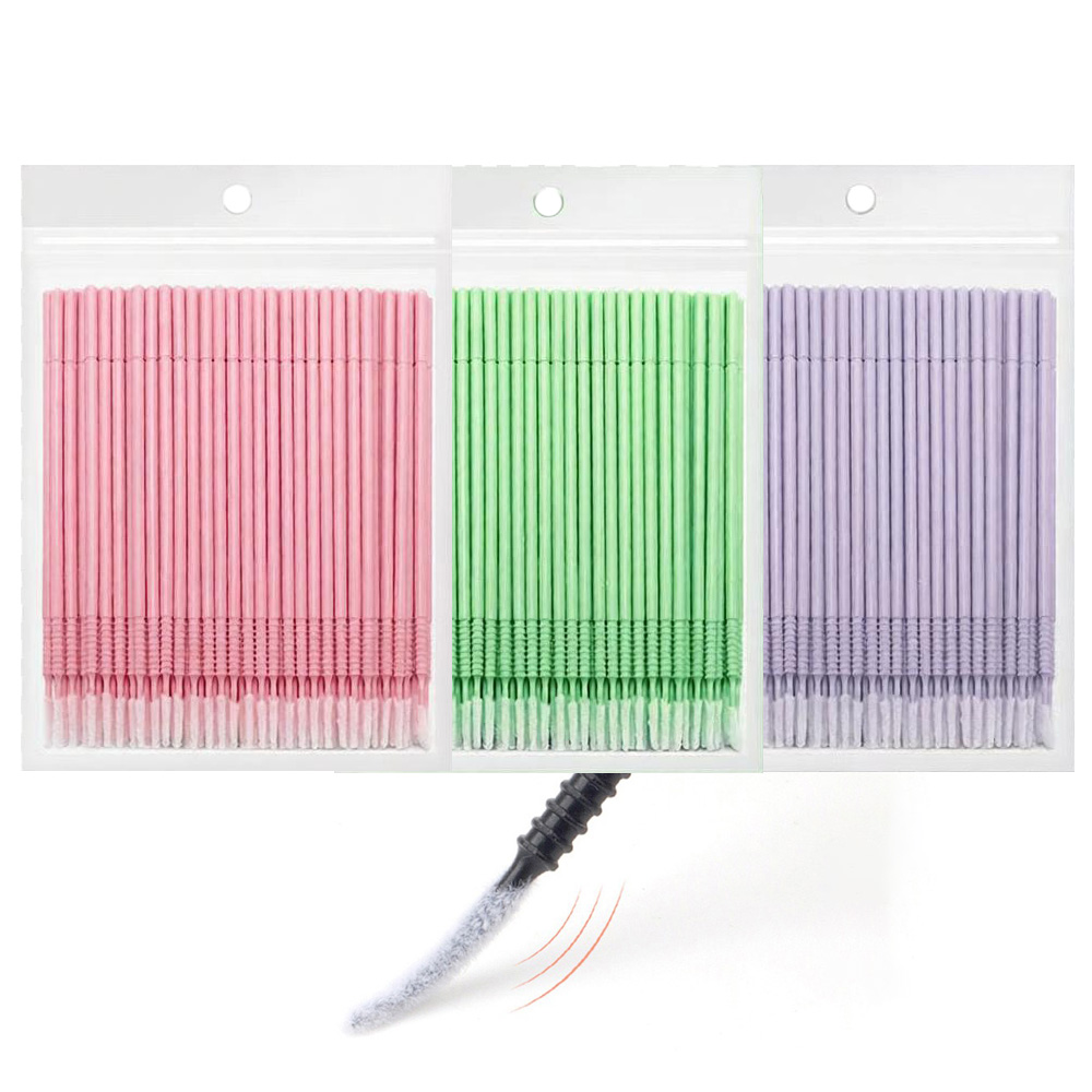 Eyelash Extension Maps - 500pcs Eyelash Extension Cleaning Swabs Long/Short