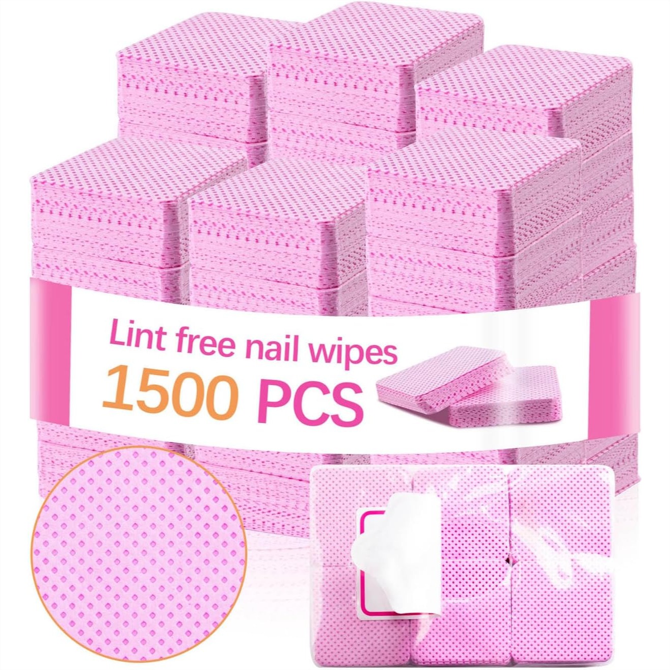 Eyelash Extension Remover Gel - 1500 Pcs Lint Free Nail Wipes