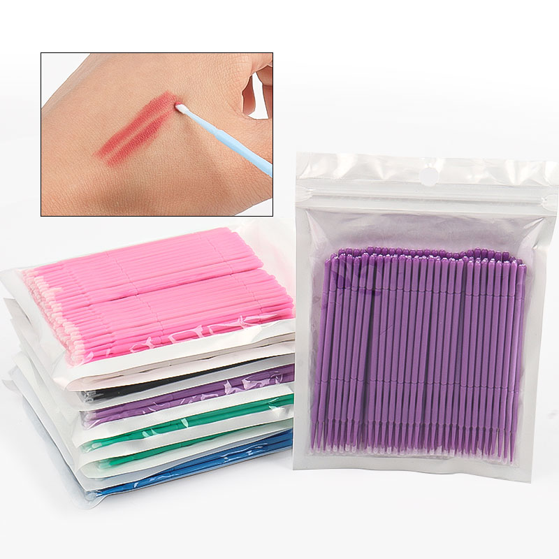 Eyelash Extension Maps - 100PCS/Bag Bamboo Eyelash Extension Cleaning Swabs