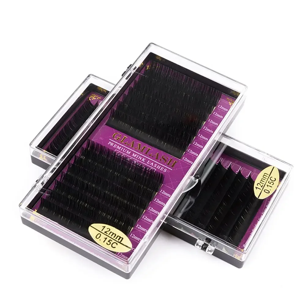 Eyelash Extension Single Lash - GLAMLASH Wholesale 16Rows BCCCD Curl Natural
