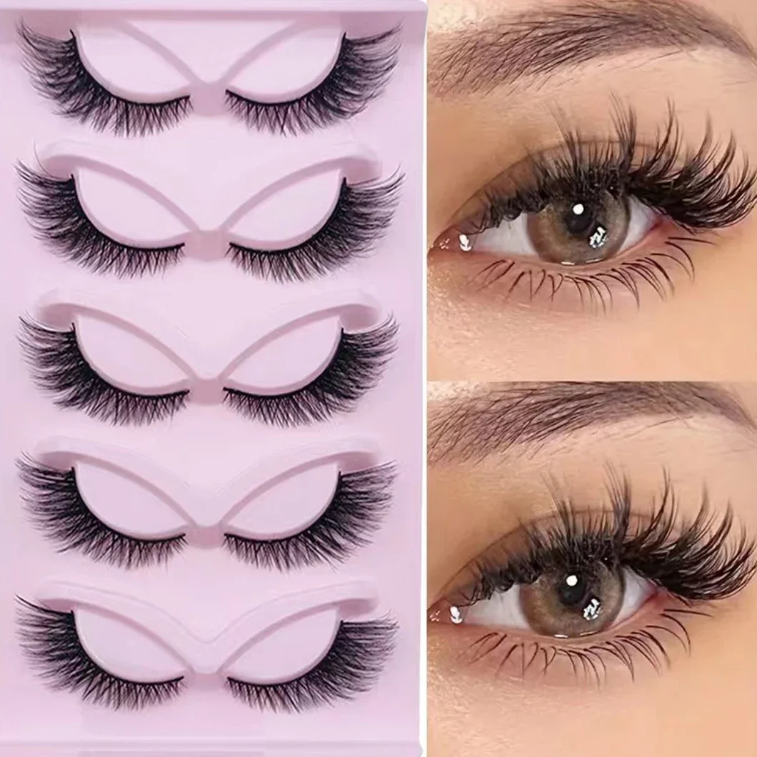 Eyelash Extension Cat Eye Wispy - 5 Pairs Cat Eye Lashes Wispy