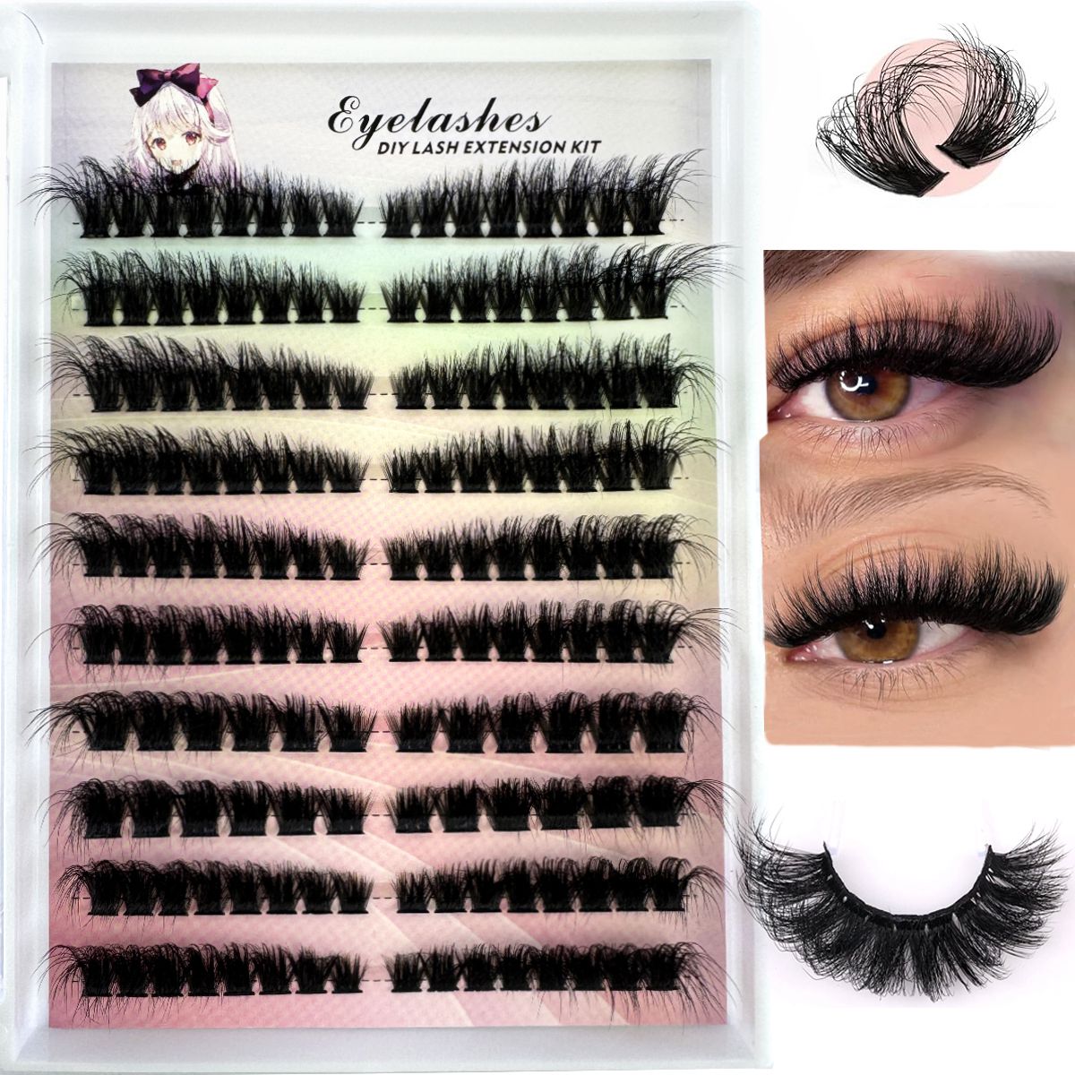 Left+Right Eye Lash Extension  - Eyelash Extension Cat Eye Wispy recension och pris