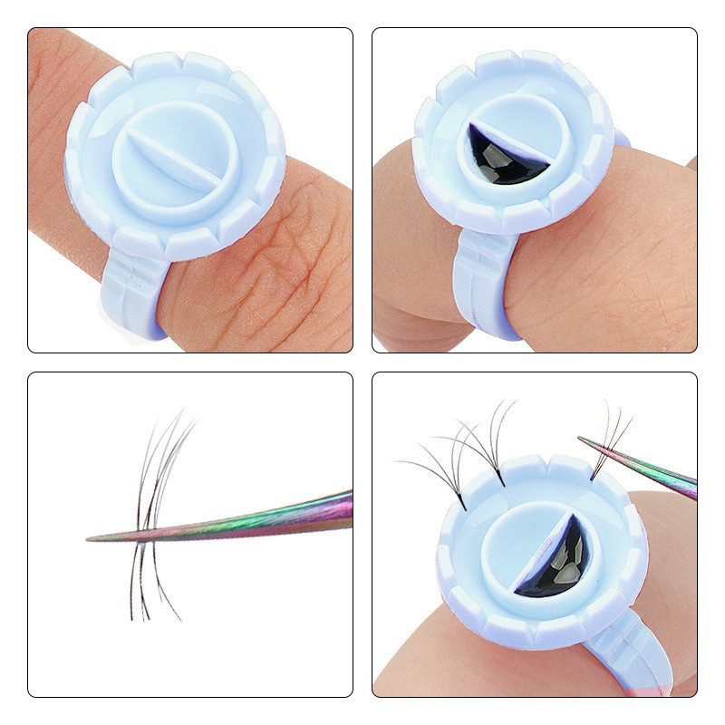 100Pcs Disposable Glue Ring Ho - Eyelash Extension Maps recension och pris