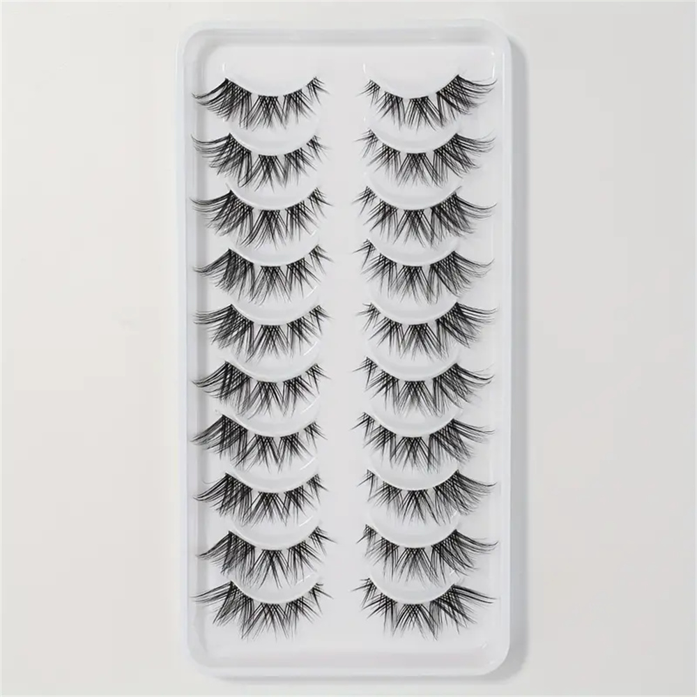 10 Pairs False Eyelashes Clust - Eyelash Extension Cat Eye Wispy recension och pris