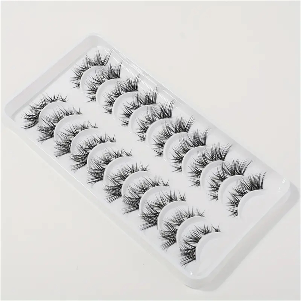 10 Pairs False Eyelashes Clust - Eyelash Extension Cat Eye Wispy recension och pris