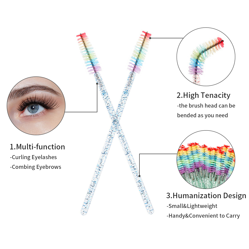 50PCS Rainbow Crystal Eyelash  - Eyelash Extension Maps recension och pris