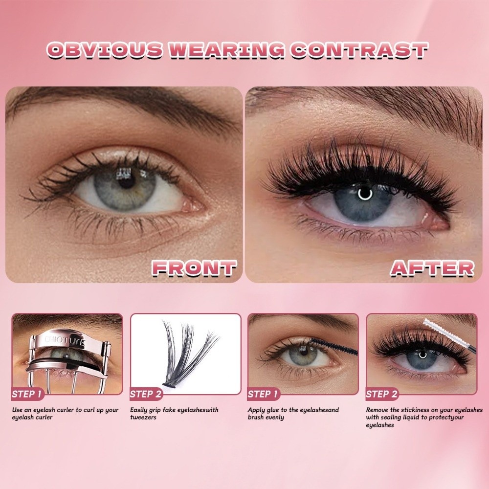 8-16mm Length False Eyelashes  - Eyelash Extension Cluster recension och pris