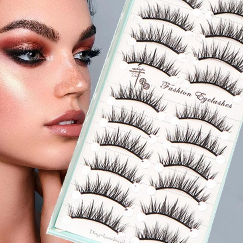 10 Pairs Natural Long Wispy Ca - Eyelash Extension Cat Eye Wispy recension och pris