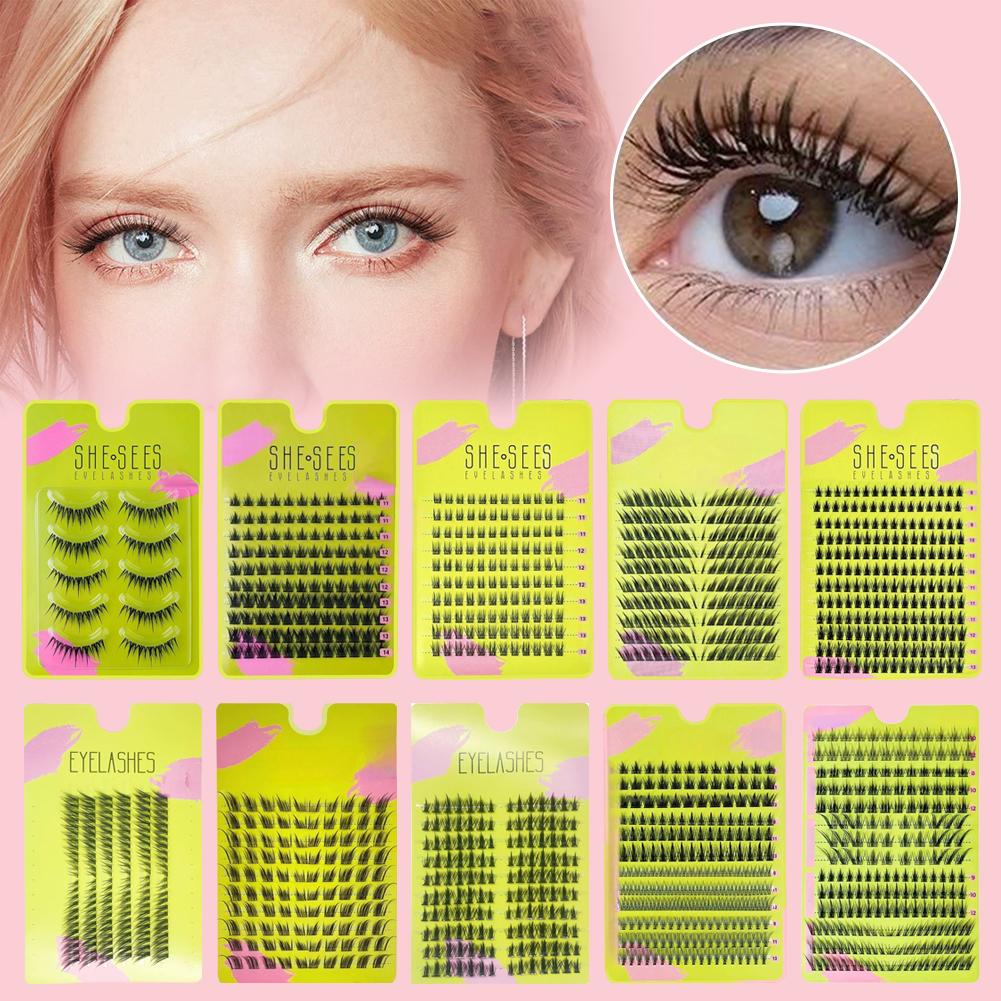 Natural Cluster False Eyelashe - Eyelash Extension Cat Eye Wispy recension och pris