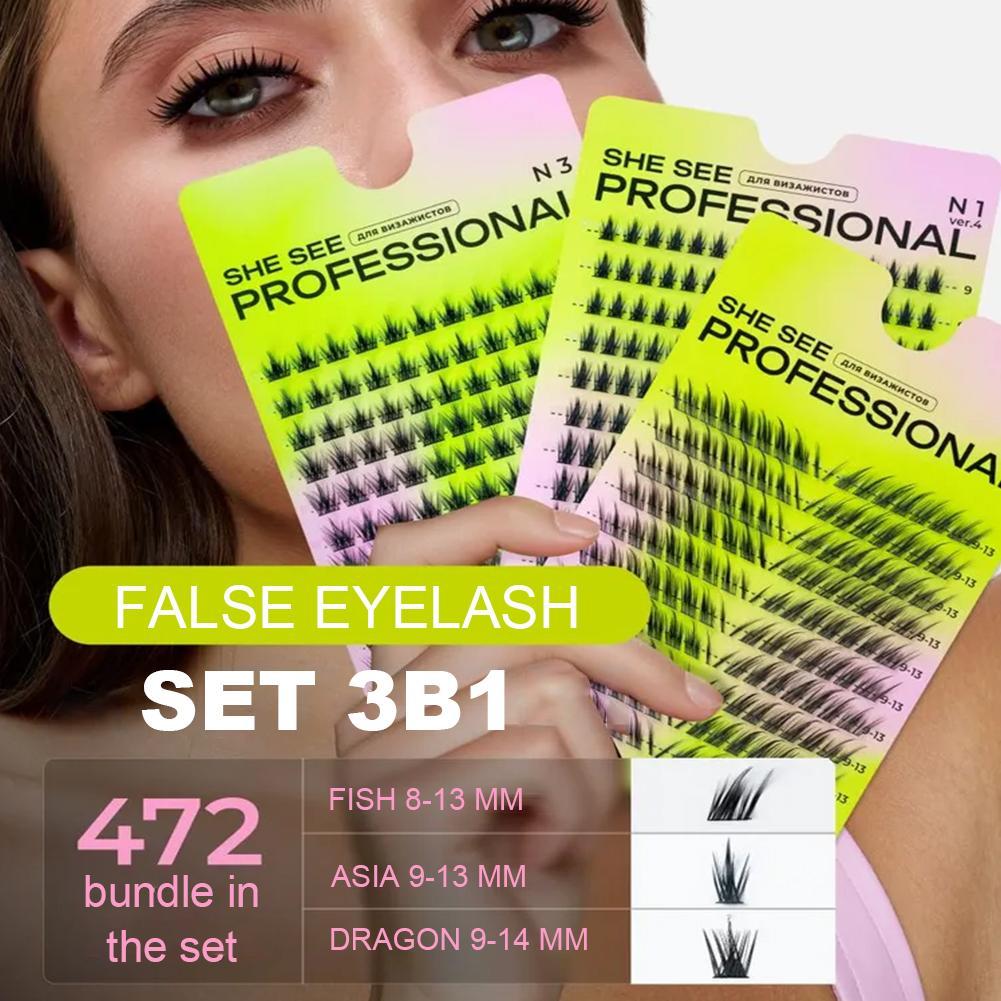 Natural Cluster False Eyelashe - Eyelash Extension Cat Eye Wispy recension och pris