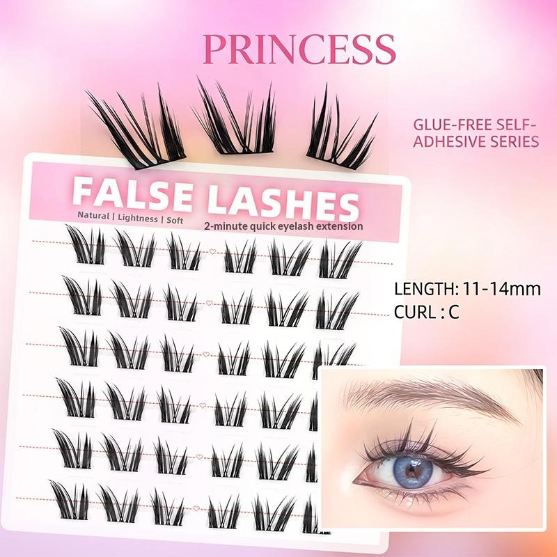 6 Rows Dense Natural False Eye - Eyelash Extension Cluster recension och pris