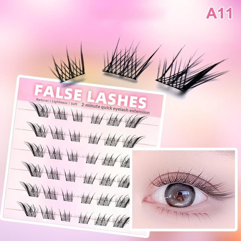 6 Rows Dense Natural False Eye - Eyelash Extension Cluster recension och pris