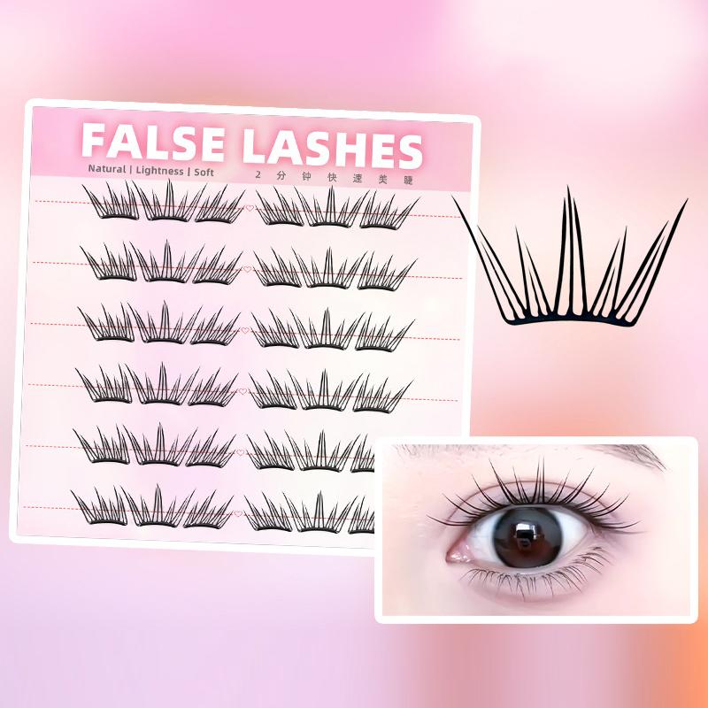 6 Rows Dense Natural False Eye - Eyelash Extension Cluster recension och pris